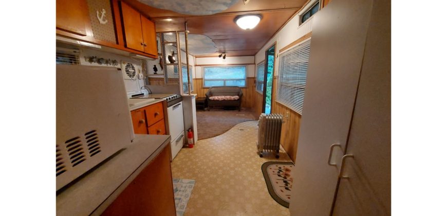 21104  Cute Vintage RV with Forest in Your Back Yard